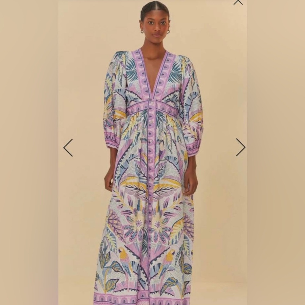 SOLD FARM Rio Lilac Toucans Maxi Dress